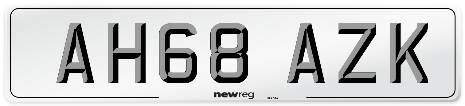 AH68 AZK Number Plate from New Reg